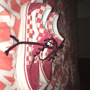 Red checkerboard vans